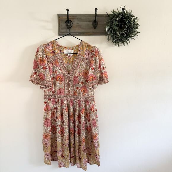 ba&sh Floral Mini Dress - Red, Pink, Yellow - Picture 1 of 5